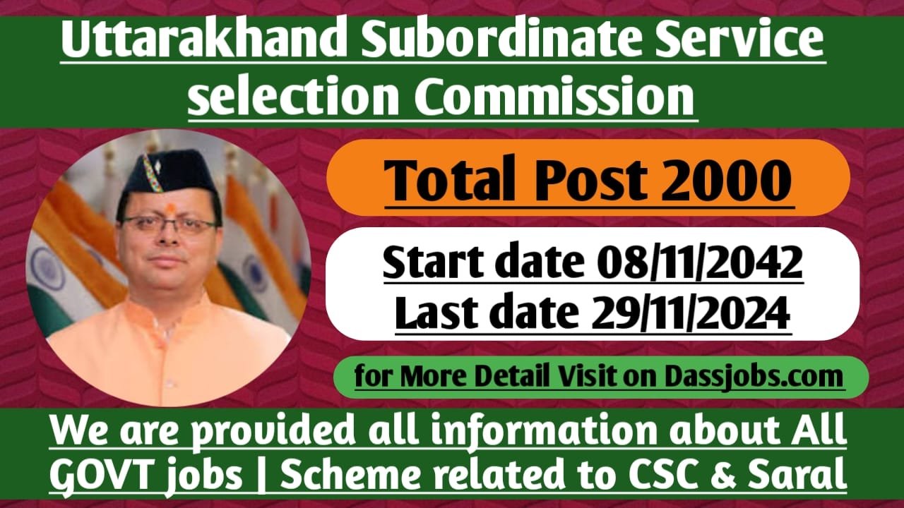 UKSSSC Uttarakhand Police Constable Male Recruitment 2024 Apply Soon for 2000 Vacancies