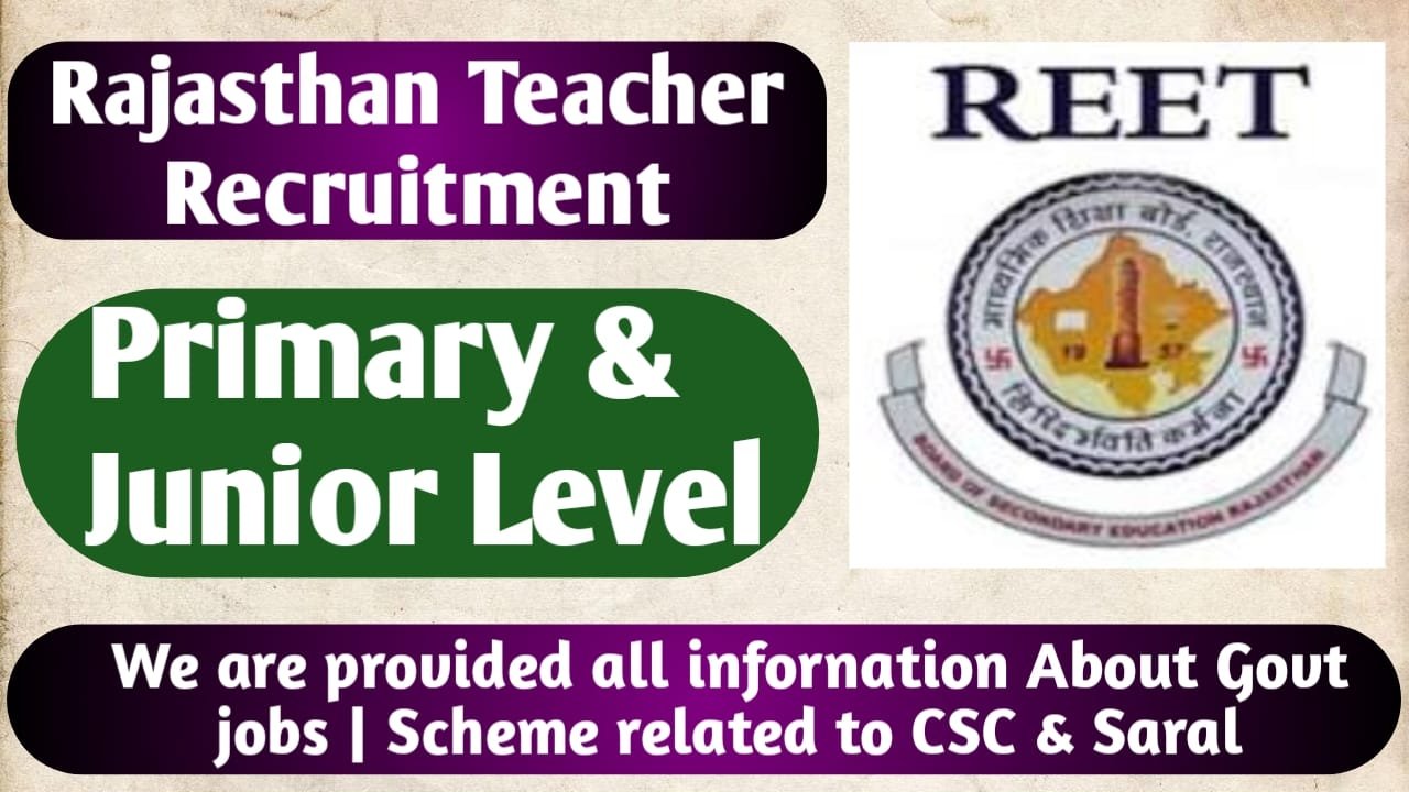 Rajasthan Teacher Recruitment 2024 REET Third Grade Apply Soon