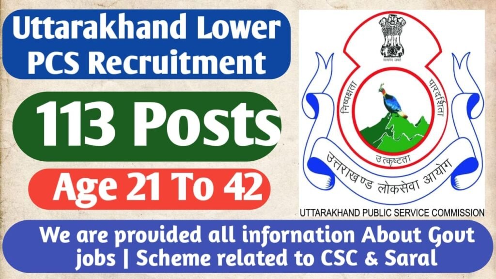 Uttarakhand Lower PCS Recruitment 2024 Apply for Nayab Tehsildar/Excise Inspector & Other Posts