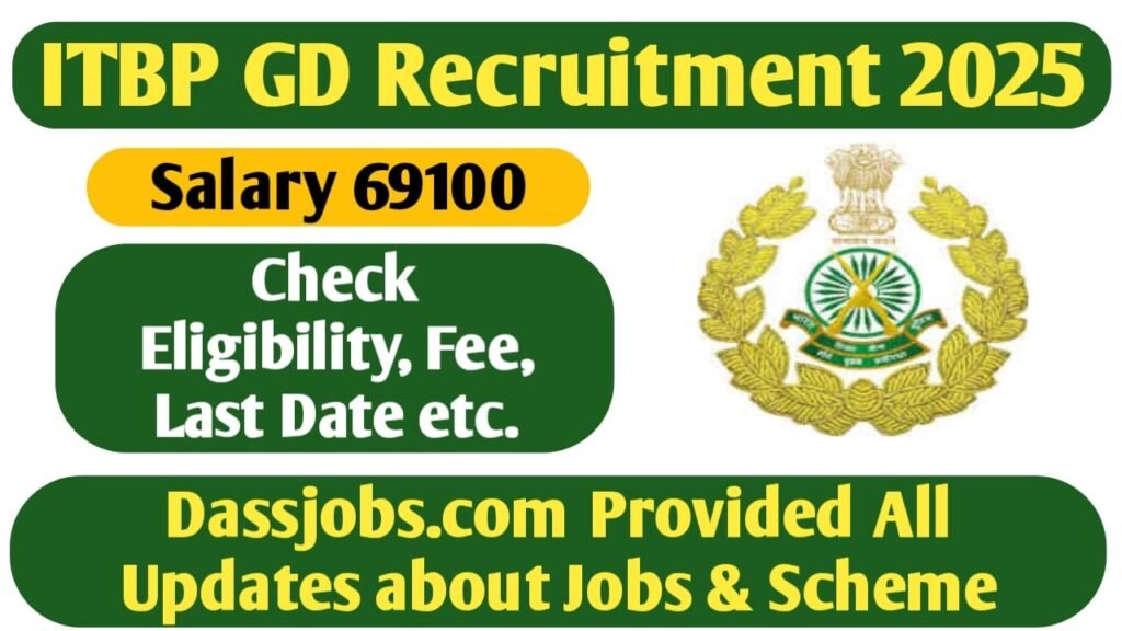 ITBP GD Sports Quota Recruitment 2025 Apply Soon for 133 Constable (GD) Posts