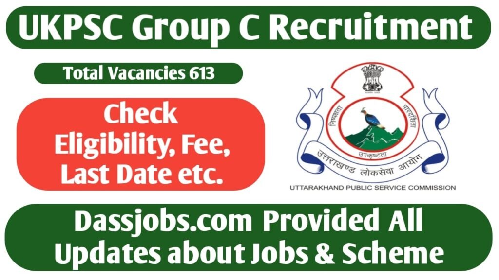 UKPSC Group C Recruitment 2025 Apply Online Soon for 613 Posts
