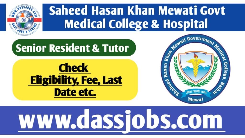 Maharishi Chyawan Medical College (MCGMC) Recruitment Senior Resident & Tutor 2025 Apply Soon for 120 Vacancies